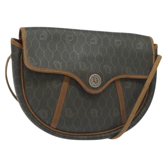 DIOR Honeycomb Canvas Shoulder Bag Pvc Green Gold - Picture 1 of 12